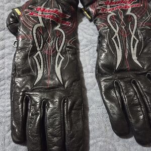Harley-Davidson Black and Red Embroidered Gloves With 2 Head Scarfs,Safety Glass